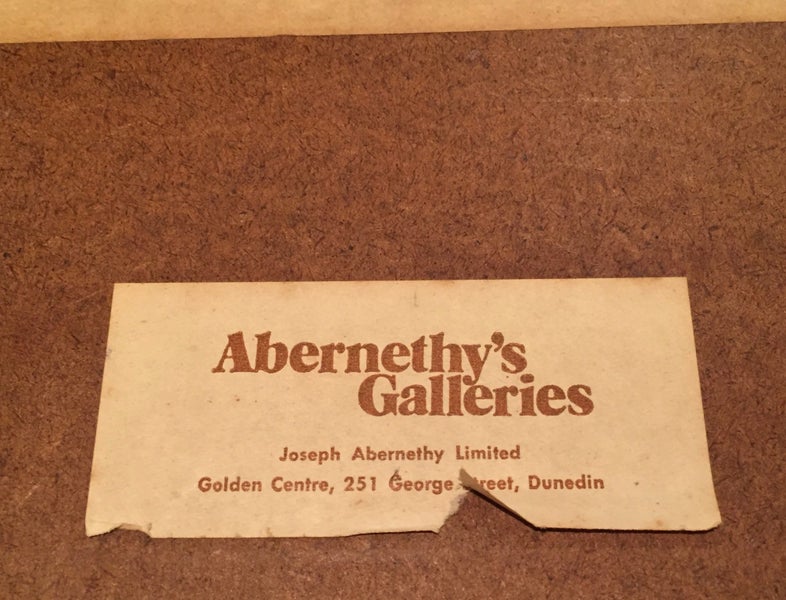 Amazing Old Landscape OIL PAINTING – SUNSET RIVER & TREES by RUBEN circa 1960s Carousel 10