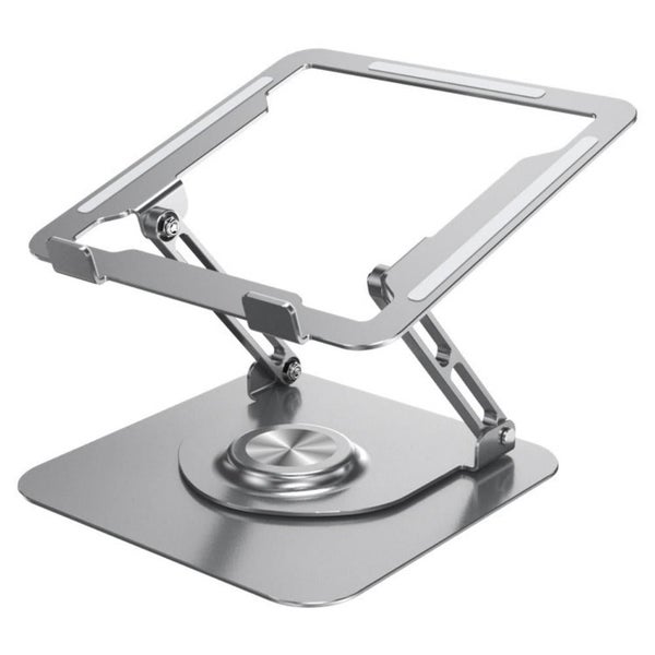 360 Degree Rotating Laptop Stand Foldable Aluminum Bracket Silver Carousel 1