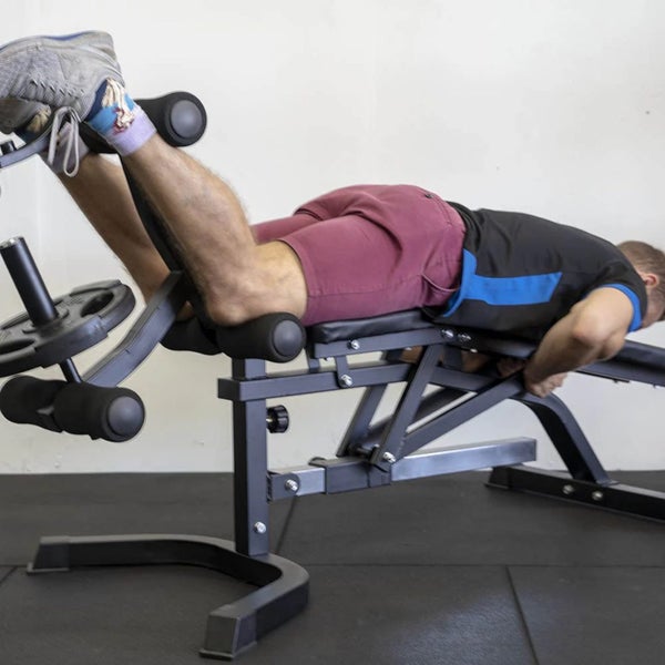 Adjustable weight bench with leg extension/curl & removable bicep curl ($500new)64414042777859113
