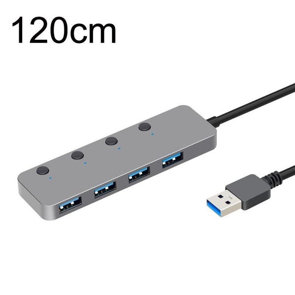 Usb 3.0 4-Port Type-C Aluminum Alloy Hub 120Cm Cable Carousel 1