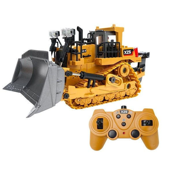 9 Channel Remote Control Bulldozer Toy With Alloy Excavator Carousel 1