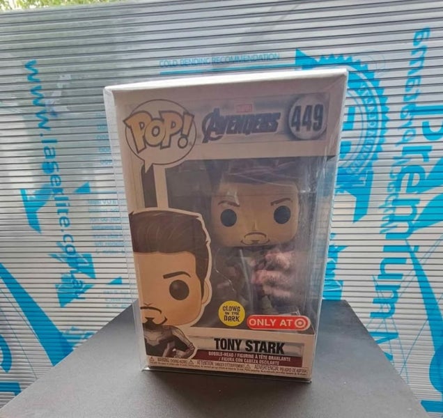 Tony Stark 449 (GLOW)(TARGET STICKER) funko Pop Vinyl Carousel 1
