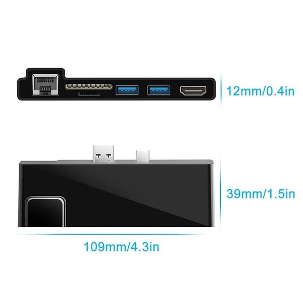 6 In 1 Rj45 / Usb 3.0 Hdmi Sd Tf Hub For Surface Pro Carousel 2