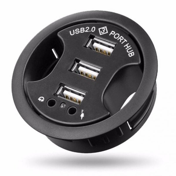 3 Port Usb Hub With Audio & Mic Jack Carousel 1