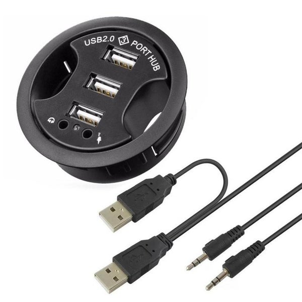 3 Port Usb Hub With Audio & Mic Jack Carousel 2