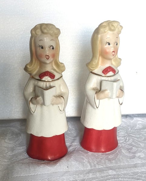 Pair of Mid Century Christmas Choir Singers Carousel 1
