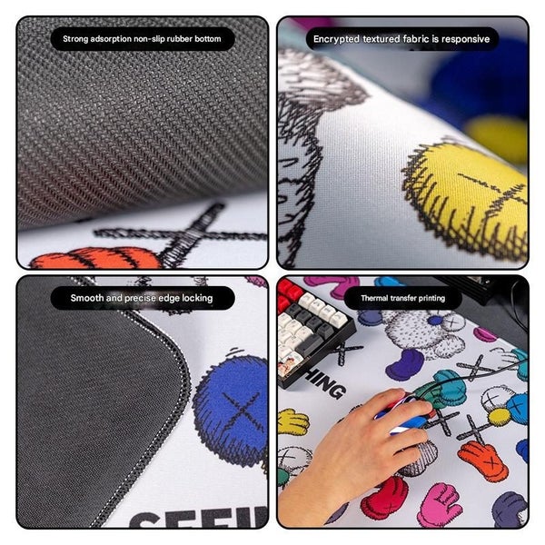 Elosung Extended Gaming Mousepad (80X30x0.4Cm) Big Beard Uncle Design Stitched E Carousel 2