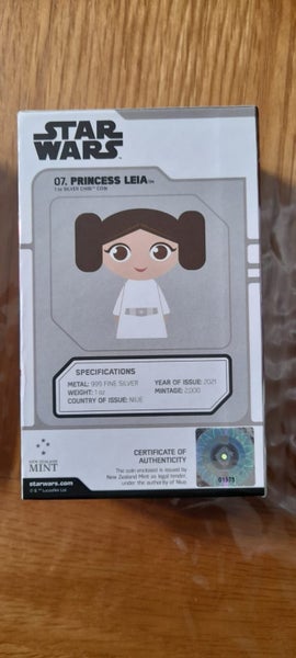 Chibi Star Wars Princess Leia 2021 Niue 1oz Silver Coin: Number 1975 of 2000 Carousel 2