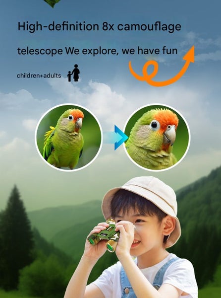 Pinkish White Mini Pocket Binoculars - 8X21 High Power Colorful For Kids Carousel 2