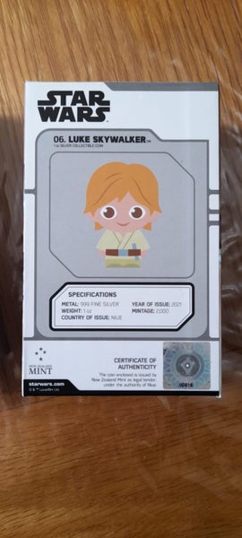 Chibi Star Wars Luke Skywalker 2021 Niue 1oz Silver Coin: Number 818 of 2000 Carousel 3
