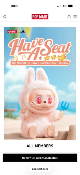 Pop Mart Labubu Have A Seat Plush Blind Box SEALED Carousel 1