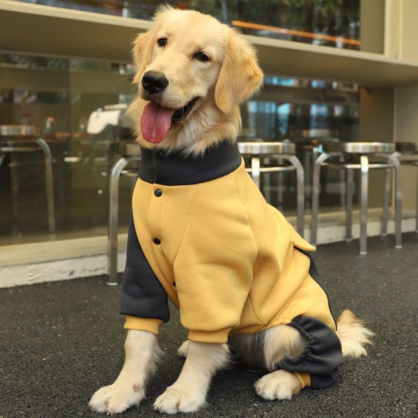 Elosung 4Xl Recommended 30 40 Pounds Yellow Autumn Winter Dog Hoodie For Medium Carousel 1