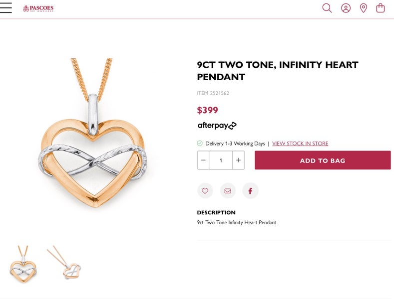 ROSE GOLD 9 CT INFINITY PENDANT Carousel 1