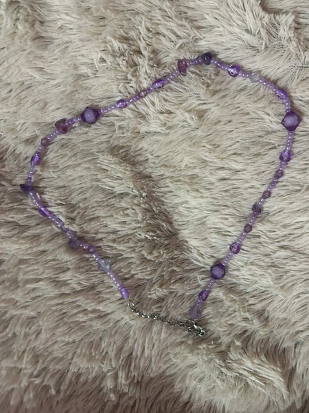 Amethyst and bead necklace Carousel 1