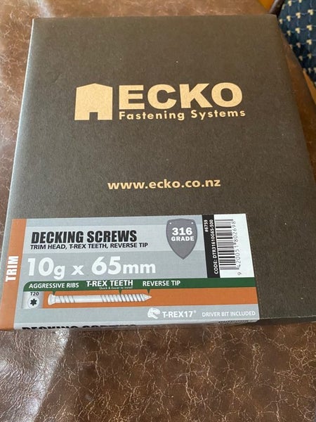 10g x 65 Decking Screw SS 316 Trim Head 500pc Carousel 1