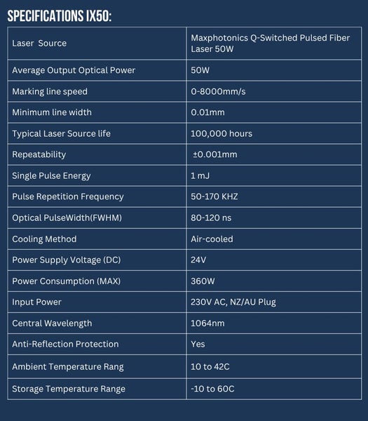 INFINITY LASER 50W MAX Fibre Laser Machine Carousel 10