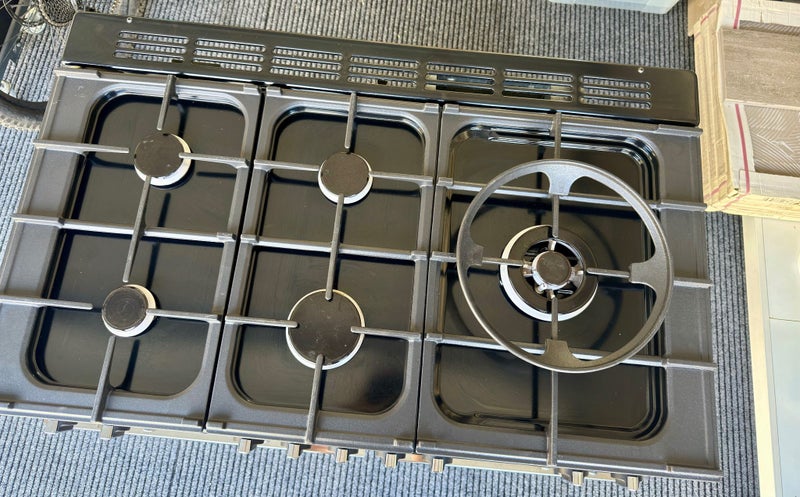 Falcon Professional Plus 100FX - dual ovens with 5 burner gas hob in black.64418531997442113