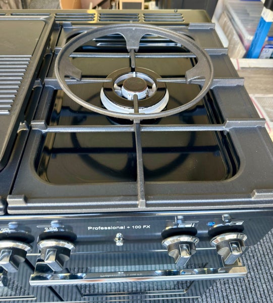Falcon Professional Plus 100FX - dual ovens with 5 burner gas hob in black.64418531997442114