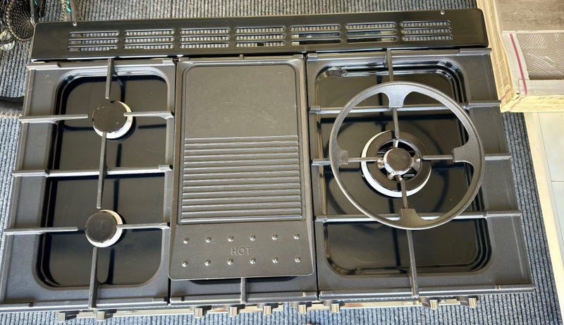 Falcon Professional Plus 100FX - dual ovens with 5 burner gas hob in black.64418531997442112