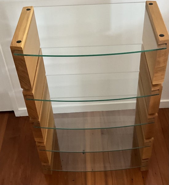 Custom Design - ‘ Milan ’ - Oak & Glass Hi-Fi Rack 5 Shelf Modular Stand Carousel 1