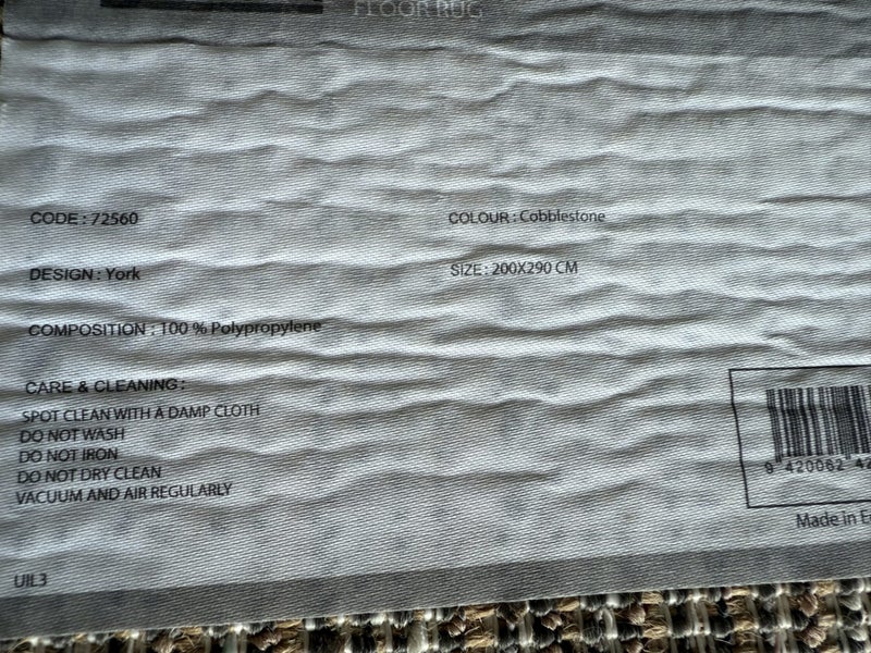 Large carpet mat 200 x 290 cm cobblestone colour64418843472129112