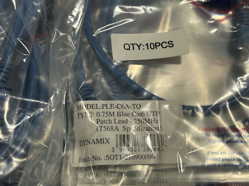 (610) Blue Cat6 RJ45 Patch - Network Cables - New - 0.3m 0.5m 0.75m 1m 1.5m64419542135170113
