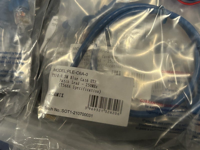 (610) Blue Cat6 RJ45 Patch - Network Cables - New - 0.3m 0.5m 0.75m 1m 1.5m64419542135170114