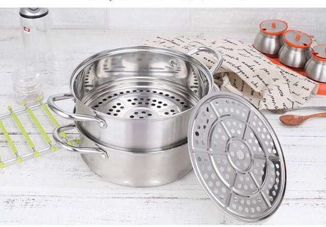 32cm Stainless Steel 3-Tier Steamer Pot (#304) Carousel 2
