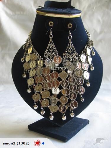 Fashionable Triangle Silver Coin Necklace and Earr Carousel 1