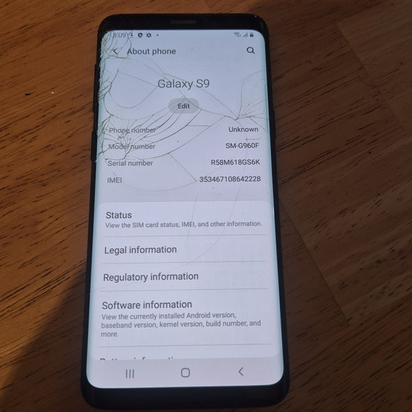 Samsung Galaxy S9 GM-960F - Working but cracks64419776494083112