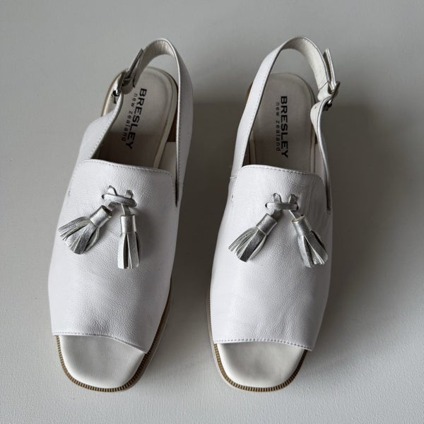 Bresley White “Smokey” Heeled Sandals Size 42 Carousel 1