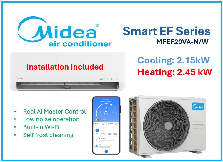 Midea Smart EF 2.15/2.45kw Supply and Installation Package for $1173+gst. Carousel 1