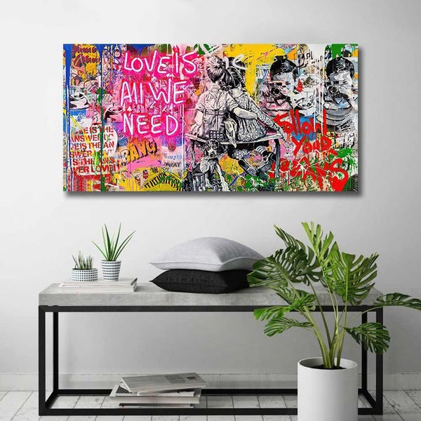 Black Friday Sell Modern Home Decor Ready to hang Canvas Print - Banksy Carousel 2