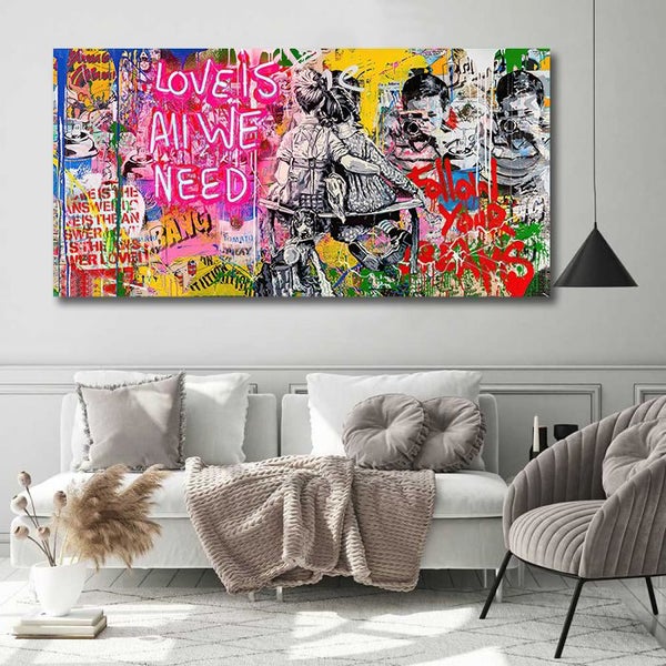 Black Friday Sell Modern Home Decor Ready to hang Canvas Print - Banksy Carousel 1