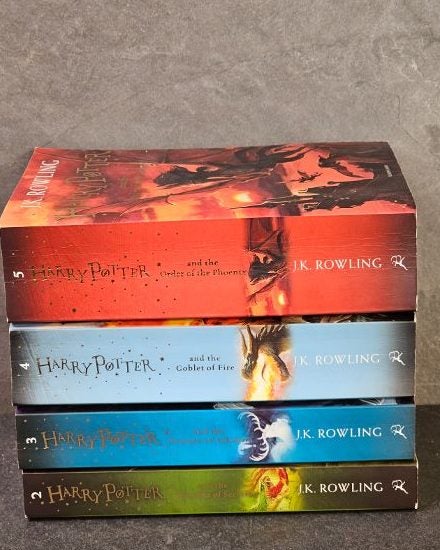 J.K. Rowling. Harry Potter. 2,3, 4, & 5. Near new Larger Format Paperbacks. Carousel 1