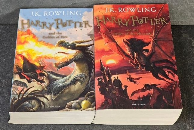J.K. Rowling. Harry Potter. 2,3, 4, & 5. Near new Larger Format Paperbacks. Carousel 2