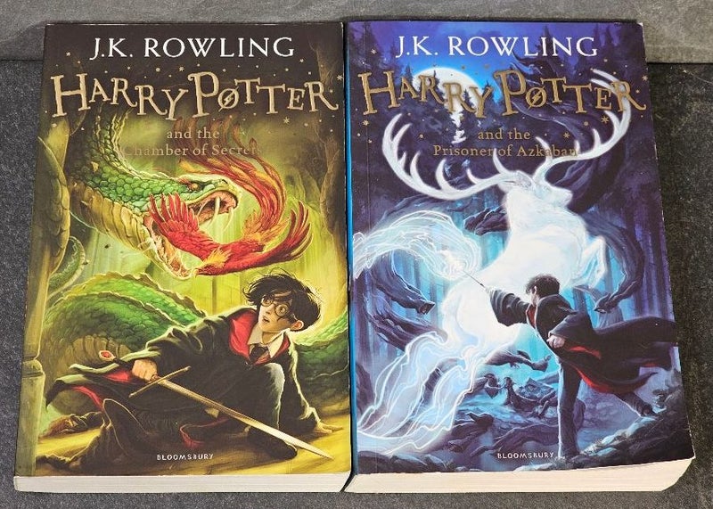 J.K. Rowling. Harry Potter. 2,3, 4, & 5. Near new Larger Format Paperbacks. Carousel 3