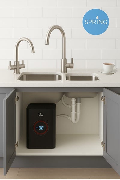 Spring Kitchen Boiler With Twin Tap Combo (Brushed Nickel) Carousel 1