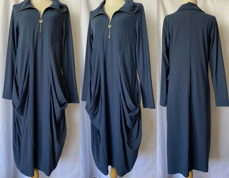 KIWI MADE *PAULA RYAN* — VERSTILE DRAPED DRESS (M) Carousel 1