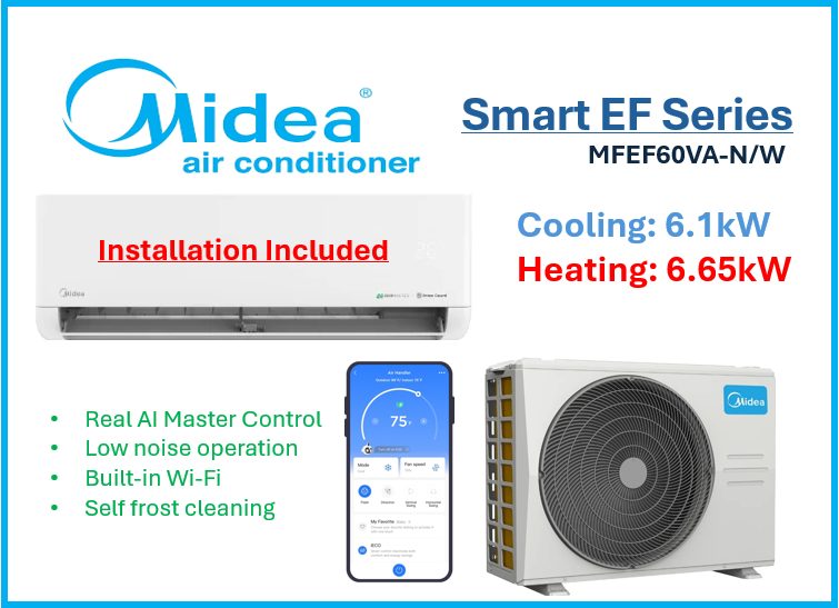 Midea Smart EF 6.1/6.65kw Supply and Installation Package for $2040+gst. Carousel 1