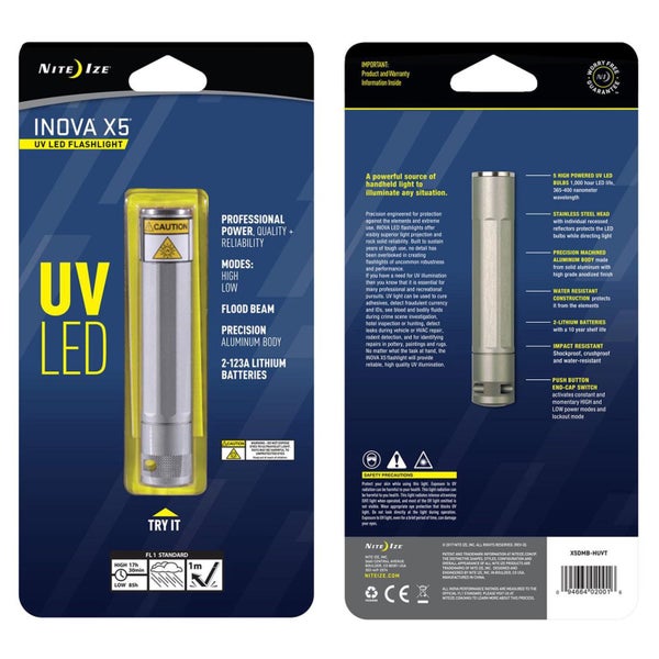 Nite Ize Inova X5 Ultraviolet LED Flashlight (Titanium) Carousel 1