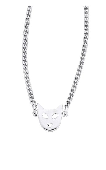 Karen Walker MINI CAT NECKLACE SILVER Carousel 1