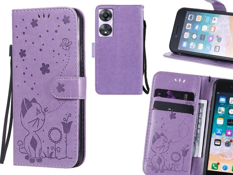 Oppo A58 Case Embossed Wallet Leather Case Carousel 1