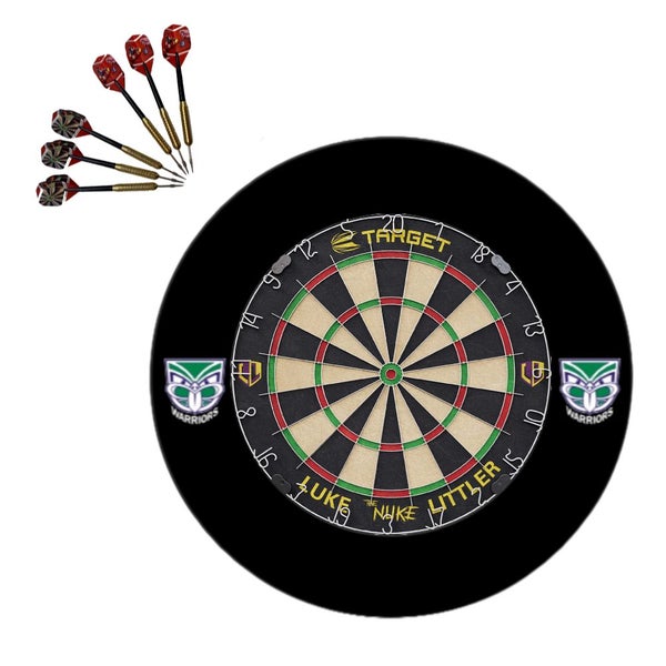Target Darts Luke Littler The Nuke Dartboard + NRL New Zealand Warriors Surro... Carousel 1