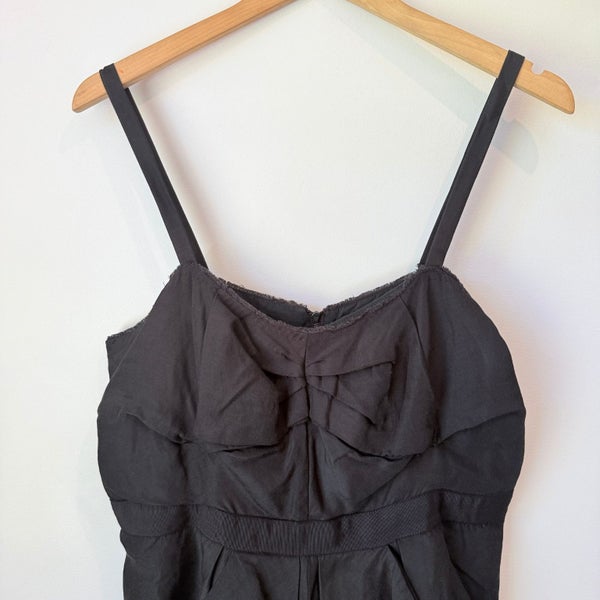 Country Road Size 14 Black Silk / Cotton Mini Dress Carousel 2