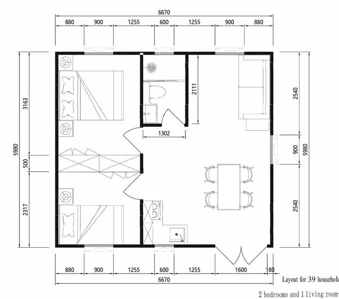 2 Bedrooms Portable Cabin Carousel 13