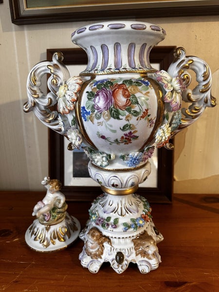 SPECTACULAR - STUNNING - BEAUTIFUL - "LARGE" URN - SITZENDORF GERMANY?64437037630337111