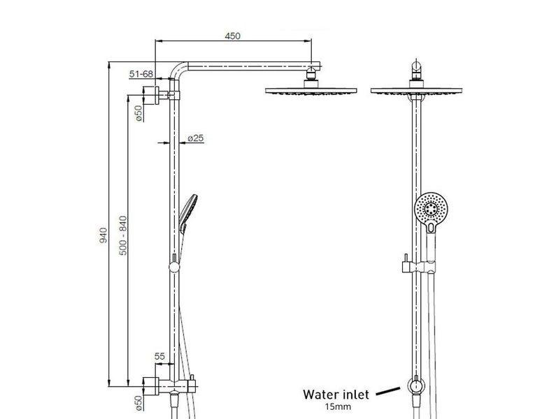 SCRATCHED RAIL - ELEMENTI SPLASH PLUS COLUMN SHOWER 3FCT BRUSHED BRASS Carousel 2