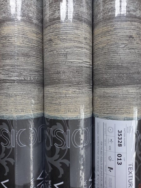 Wallpaper. Crackled Paint - Grey, Cream & Blue #35328. 1 x 1.0m SAMPLE LENGTH Carousel 5