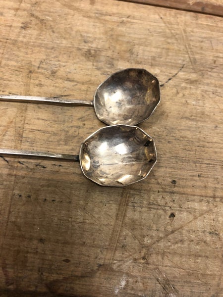 Pair of Antique Sterling Silver Coffee Spoons - 10 grams - $1 RESERVE Carousel 2